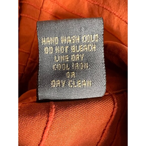 Tori Richards men’s orange large button short sleeve collar textured silk casual - Picture 13 of 14